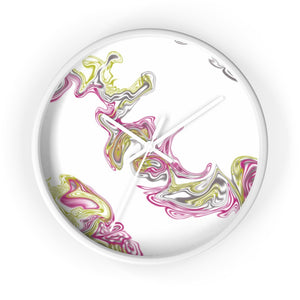 Fluid Art Pink Wall clock