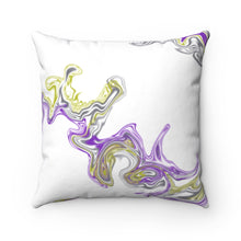 Load image into Gallery viewer, Fluid Pattern Purple and Gold Spun Polyester Square Pillow