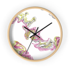 Fluid Art Pink Wall clock