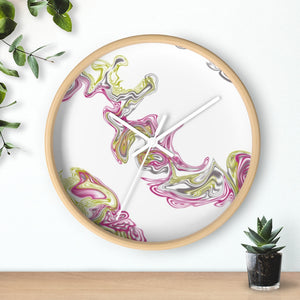 Fluid Art Pink Wall clock