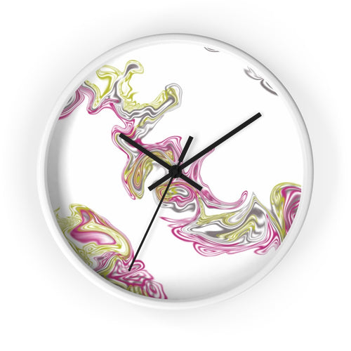 Fluid Art Pink Wall clock