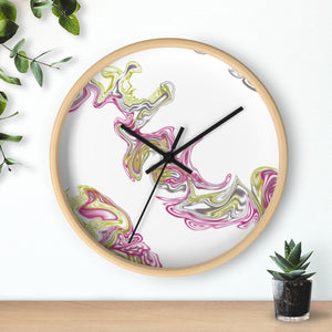 Fluid Art Pink Wall clock