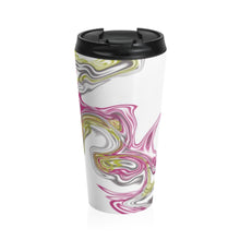 Load image into Gallery viewer, Fluid Art Pink Stainless Steel Travel Mug