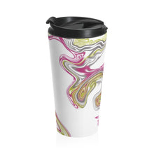 Load image into Gallery viewer, Fluid Art Pink Stainless Steel Travel Mug