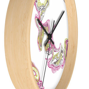 Fluid Art Pink Wall clock