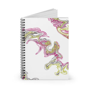 Fluid Art Pink Spiral Notebook - Ruled Line