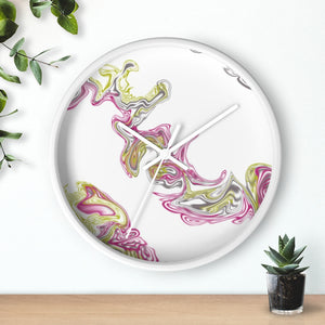 Fluid Art Pink Wall clock