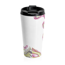 Load image into Gallery viewer, Fluid Art Pink Stainless Steel Travel Mug