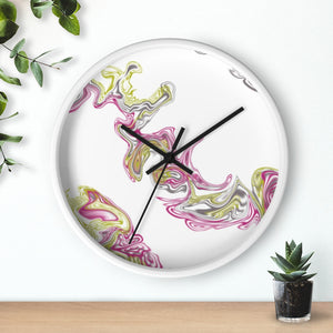 Fluid Art Pink Wall clock