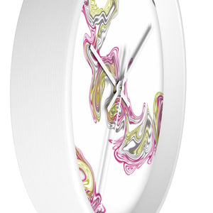 Fluid Art Pink Wall clock