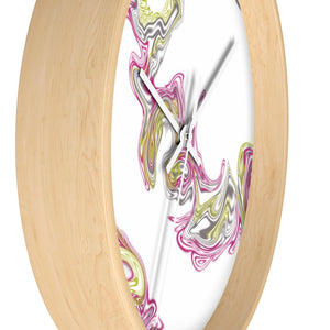 Fluid Art Pink Wall clock