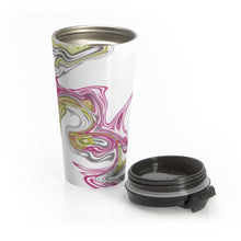 Load image into Gallery viewer, Fluid Art Pink Stainless Steel Travel Mug