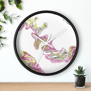 Fluid Art Pink Wall clock