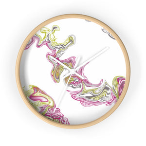 Fluid Art Pink Wall clock