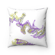 Load image into Gallery viewer, Fluid Pattern Purple and Gold Spun Polyester Square Pillow