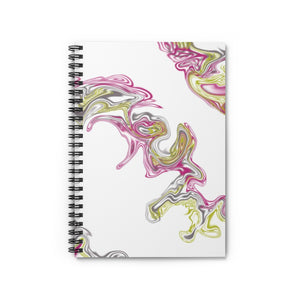 Fluid Art Pink Spiral Notebook - Ruled Line