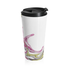 Load image into Gallery viewer, Fluid Art Pink Stainless Steel Travel Mug