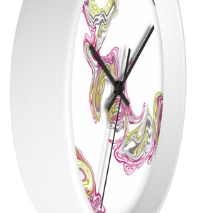 Fluid Art Pink Wall clock